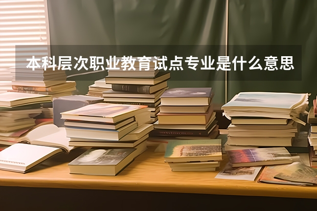 本科层次职业教育试点专业是什么意思