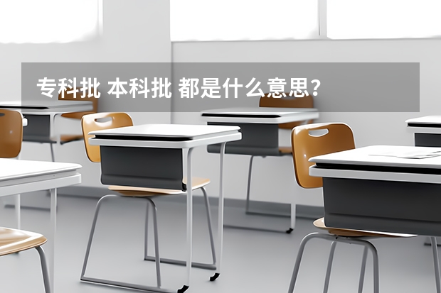专科批 本科批 都是什么意思？