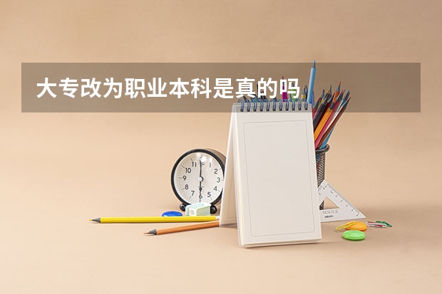 大专改为职业本科是真的吗